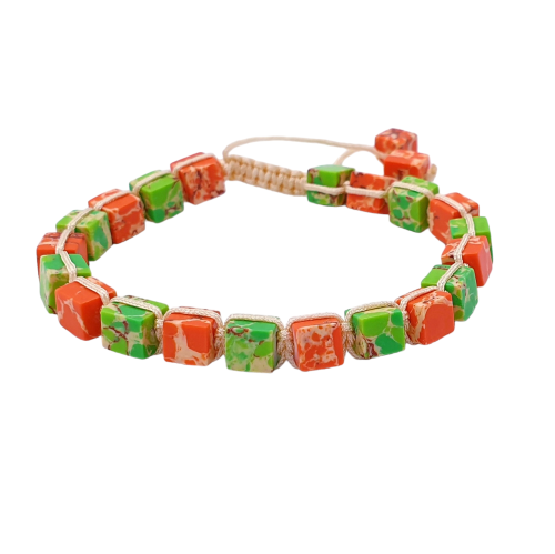 Przejdź do produktu BRANSOLETKA NA SZNURKU - JASPIS CESARSKI