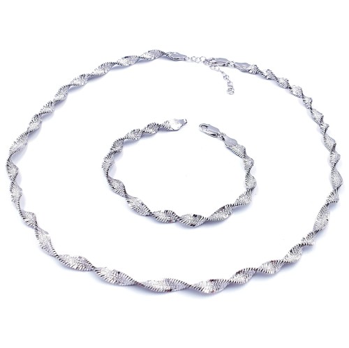 Przejdź do produktu Srebrny Komplet - Warkocz Klasyczny 