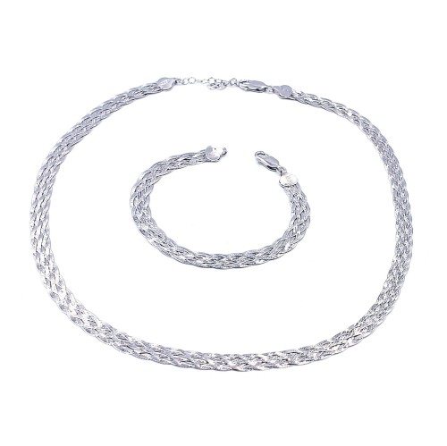 Przejdź do produktu Srebrny Komplet - Warkocz Klasyczny   