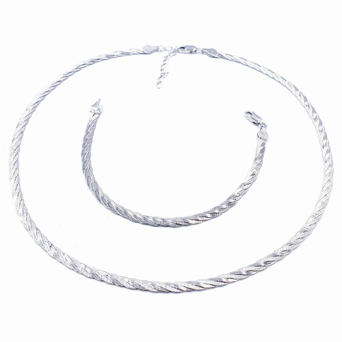 Przejdź do produktu Srebrny Komplet - Warkocz Klasyczny