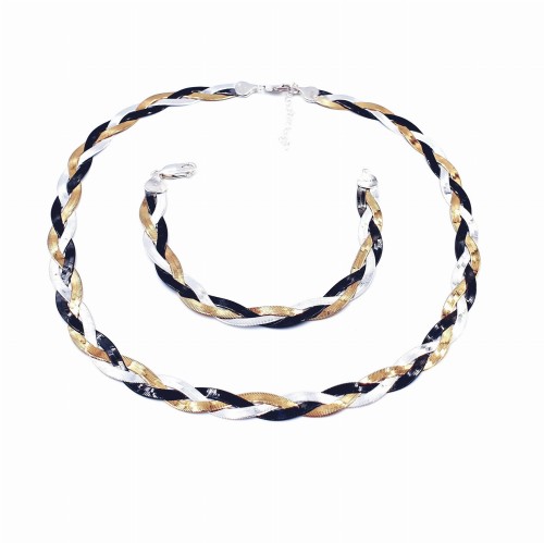 Przejdź do produktu Srebrny Komplet - Warkocz Klasyczny 