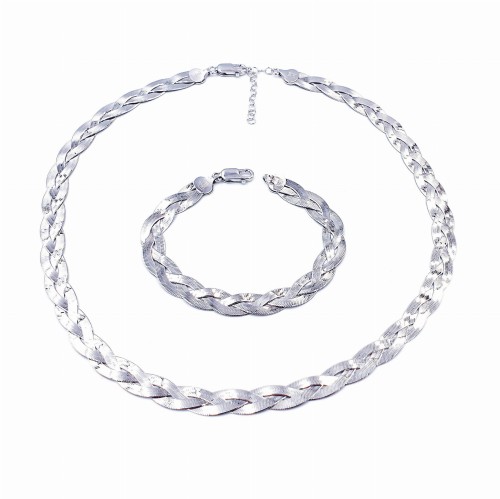 Przejdź do produktu Srebrny Komplet - Warkocz Klasyczny 