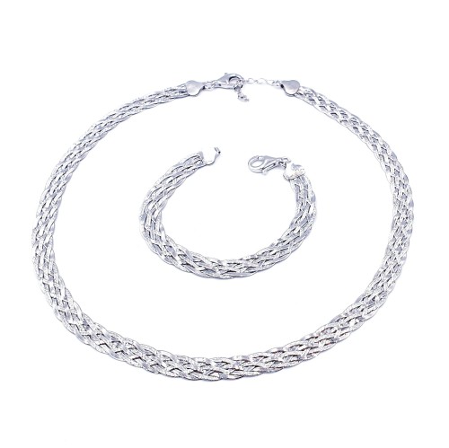 Przejdź do produktu Srebrny Komplet - Warkocz Klasyczny  