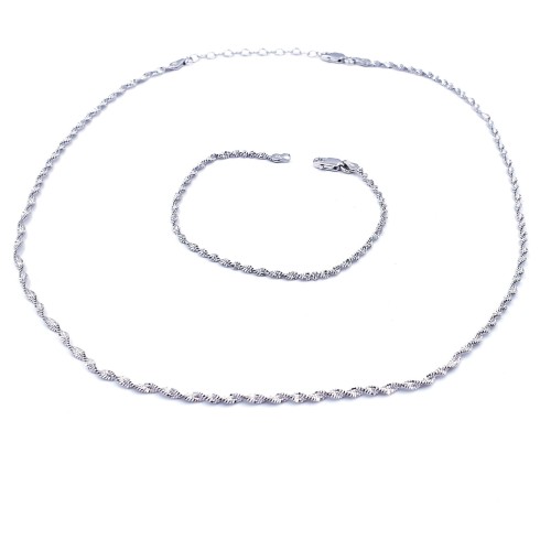 Przejdź do produktu Srebrny Komplet - Warkocz Klasyczny 