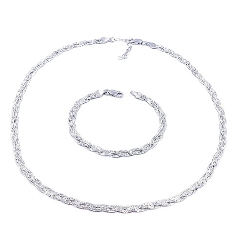 Przejdź do produktu Srebrny Komplet - Warkocz Klasyczny 