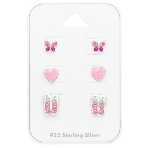 Przejdź do produktu Komplet Srebrny - Dziecięcy - Serce - Motyl - Buciki