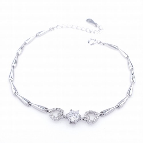 Przejdź do produktu Bransoletka Srebrna - Serce - Kółko