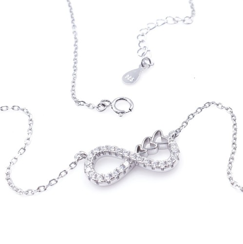 Przejdź do produktu Srebrny Naszyjnik - Znak Nieskończoności - Serce