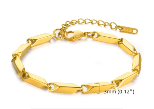 Przejdź do produktu Złota Bransoletka Ozdobna 3,0 mm - Stal 316L 