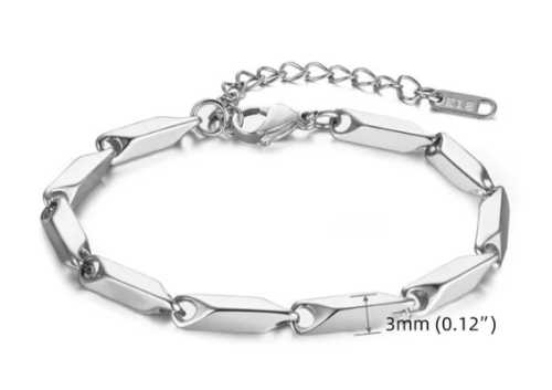 Przejdź do produktu Srebrna Bransoletka Ozdobna 3,0 mm - Stal 316L 