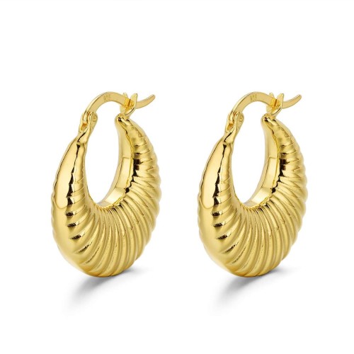 Przejdź do produktu Srebrne Kolczyki - Kółka - Muszelka 