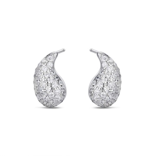 Przejdź do produktu Srebrne Kolczyki - Kropla - Cyrkonia 