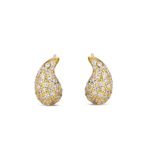 Przejdź do produktu Srebrne Kolczyki - Kropla - Cyrkonia 