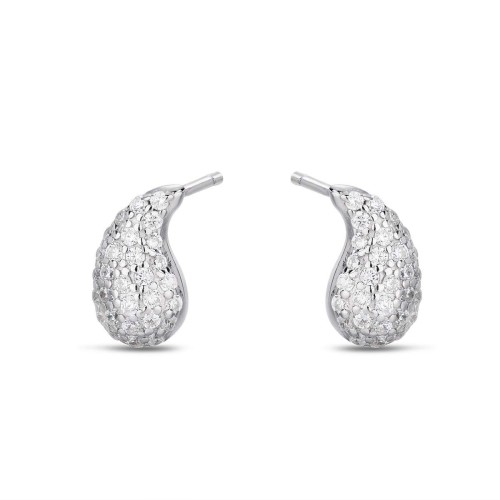 Przejdź do produktu Srebrne Kolczyki - Kropla - Cyrkonia  