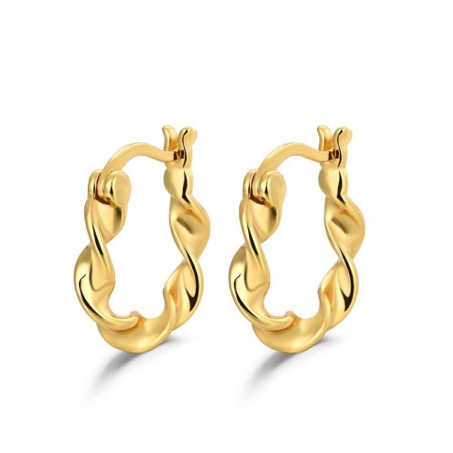 Przejdź do produktu Srebrne Kolczyki - Kółka Falowane 