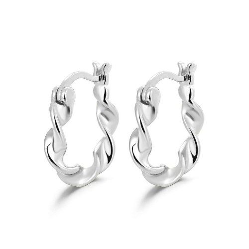 Przejdź do produktu Srebrne Kolczyki - Kółka Falowane 