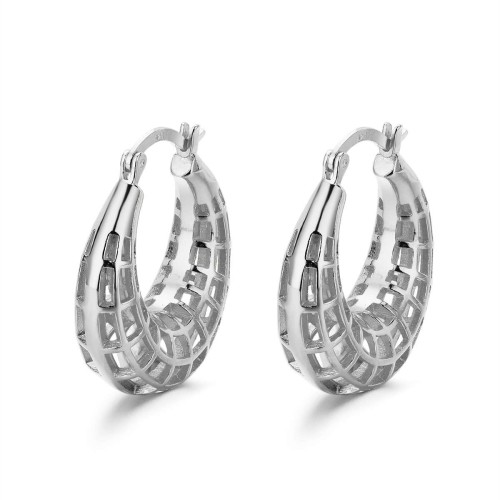 Przejdź do produktu Srebrne Kolczyki - Kółka - Koszyczek