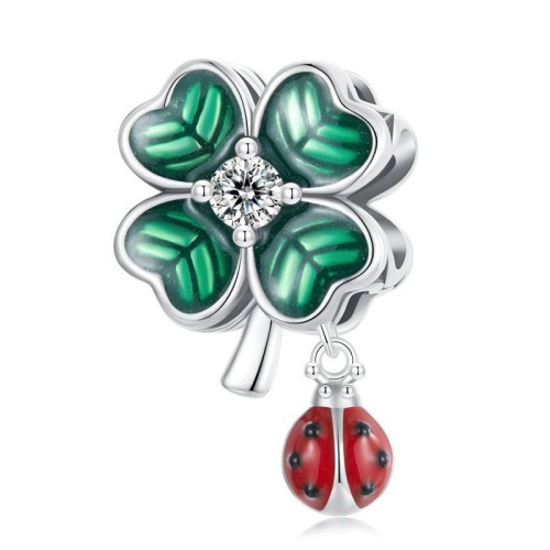 Przejdź do produktu Charms do Bransoletki Modułowej - Koniczynka - Biedronka