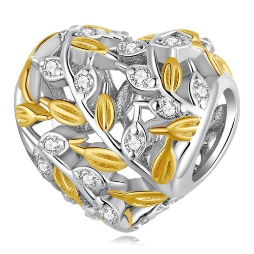 Przejdź do produktu Charms do Bransoletki Modułowej - Serce - Liście 