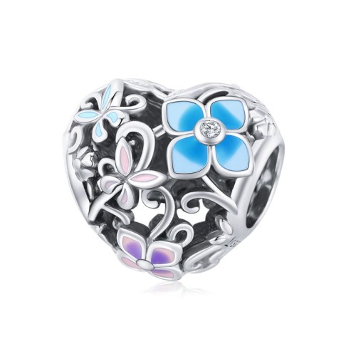 Przejdź do produktu Charms do Bransoletki Modułowej - Serce - Kwiaty