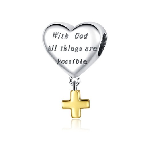 Przejdź do produktu Charms do Bransoletki Modułowej - Serce - Krzyżyk