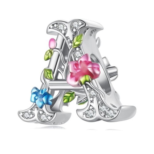 Przejdź do produktu Charms do Bransoletki Modułowej - Litera A - Kwiaty 