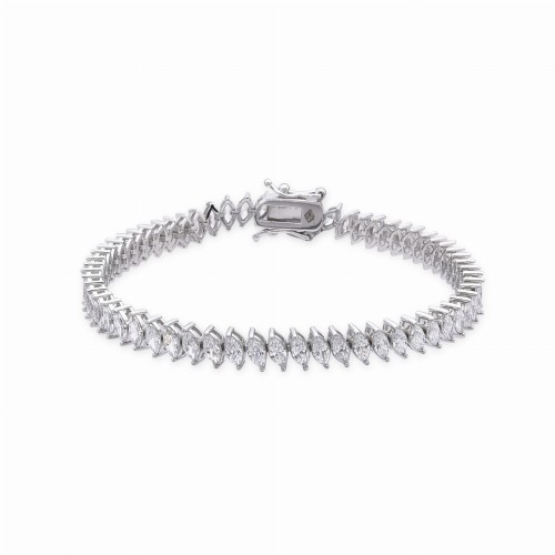 Przejdź do produktu Srebrna Bransoletka - Tenisówka - Cyrkonia