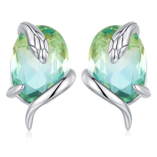 Przejdź do produktu Kolczyki Srebrne - Wąż - Kryształ 