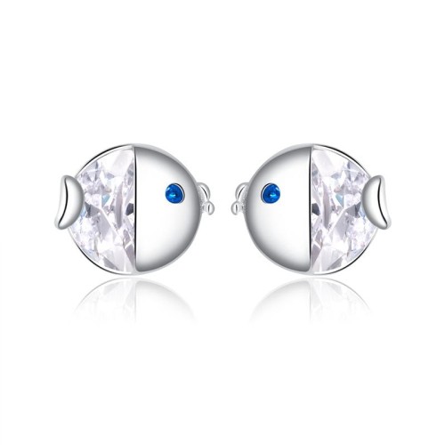 Przejdź do produktu Kolczyki Srebrne - Rybka 