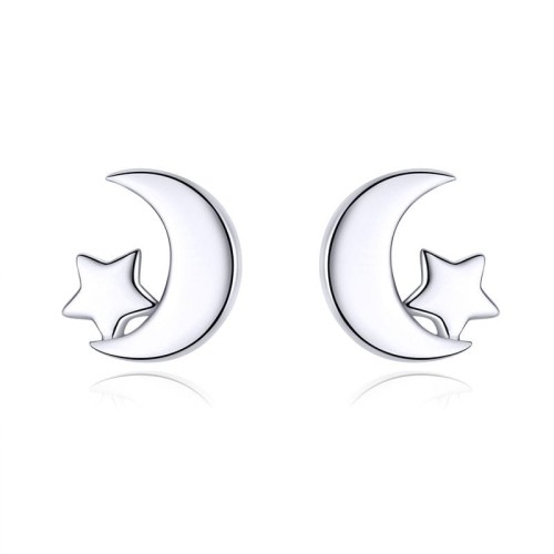 Przejdź do produktu Kolczyki Srebrne - Księżyc - Gwiazda