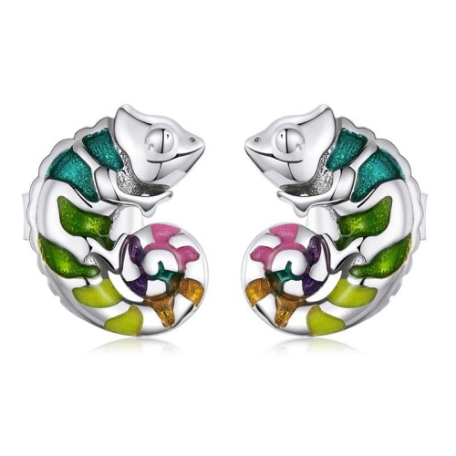 Przejdź do produktu Kolczyki Srebrne - Kameleon