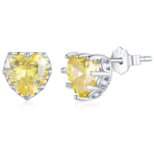 Przejdź do produktu Kolczyki Srebrne - Serce - Cyrkonia