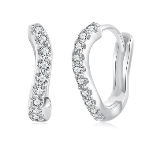 Przejdź do produktu Kolczyki Srebrne - Kółko - Cyrkonia 