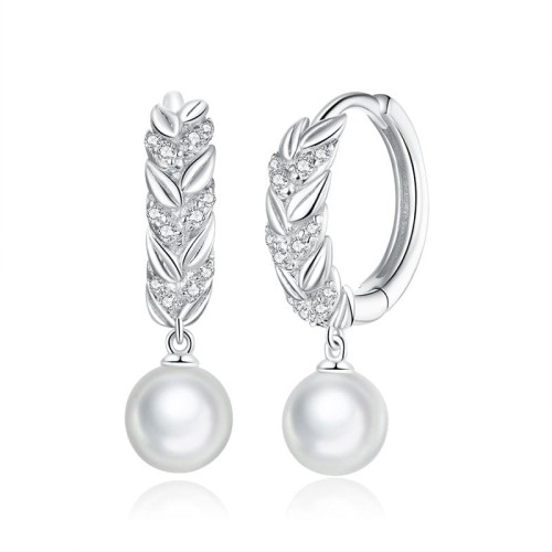 Przejdź do produktu Kolczyki Srebrne - Kółko - Perła