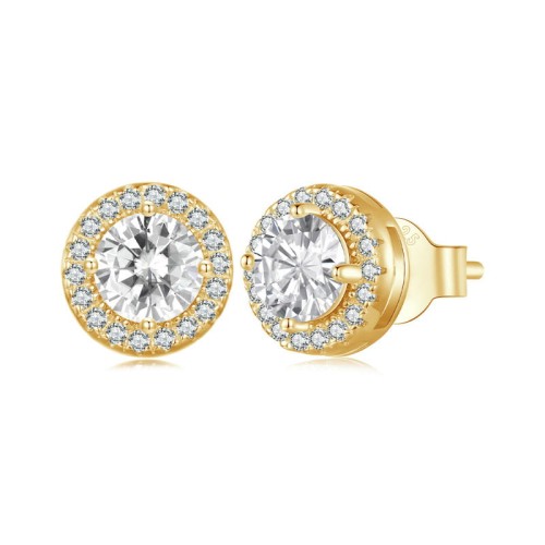 Przejdź do produktu Kolczyki Srebrne - Kółko - Cyrkonia 