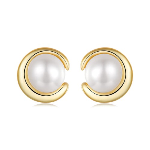 Przejdź do produktu Kolczyki Srebrne - Kółko - Perła