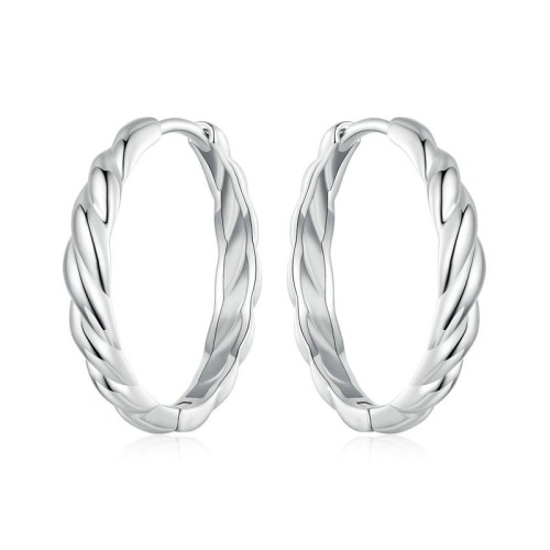 Przejdź do produktu Kolczyki Srebrne - Kółka - Falowane