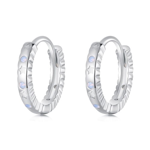 Przejdź do produktu Kolczyki Srebrne - Kółka - Cyrkonia