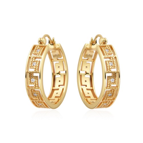 Przejdź do produktu Kolczyki Srebrne - Kółko - Wzór Grecki 