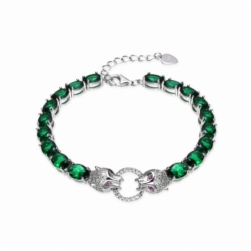 Przejdź do produktu Srebrna Bransoletka - Wieczorowa - Pantera - Owal 