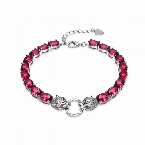 Przejdź do produktu Srebrna Bransoletka - Wieczorowa - Pantera - Owal 