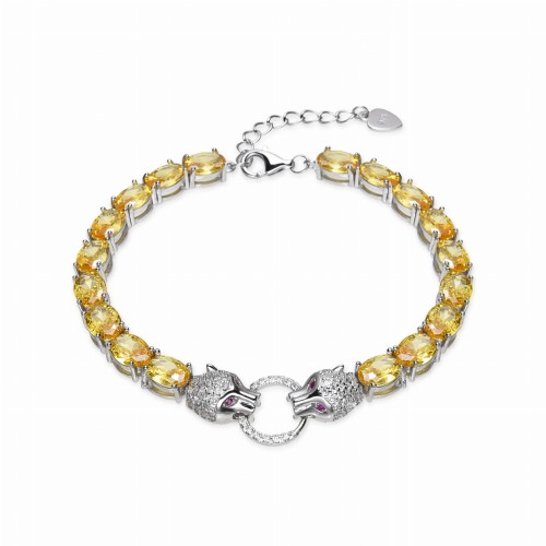 Przejdź do produktu Srebrna Bransoletka - Wieczorowa - Pantera - Owal 