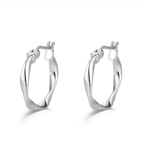 Przejdź do produktu Srebrne Kolczyki - Kółka Falowane 