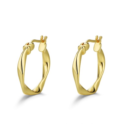 Przejdź do produktu Srebrne Kolczyki - Kółka Falowane