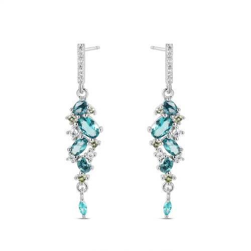 Przejdź do produktu Srebrne Kolczyki - Eleganckie Sople Owal 