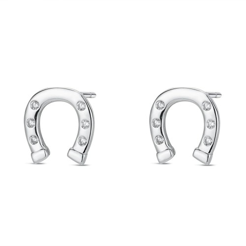 Przejdź do produktu Srebrne Kolczyki - Podkowa 