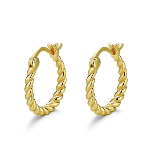 Przejdź do produktu Srebrne Kolczyki - Kółka Splecione