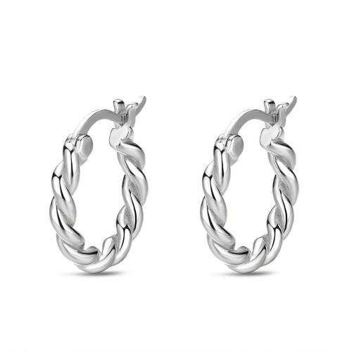Przejdź do produktu Srebrne Kolczyki - Kółka Splecione