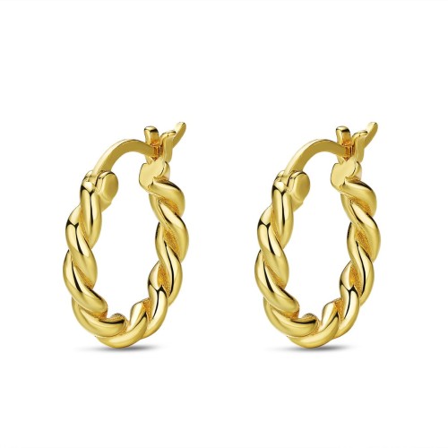 Przejdź do produktu Srebrne Kolczyki - Kółka Splecione 