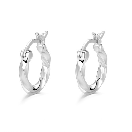 Przejdź do produktu Srebrne Kolczyki - Kółka Splecione 